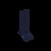 Enfant Doré Doré Chaussettes Hautes^Chaussettes longues fines pour enfants en coton égyptien - Bleu Matelot
