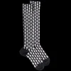 Femme Doré Doré Chaussettes Hautes^Chaussettes longues pour femmes, en laine à motifs étoilés - Gris anthracite
