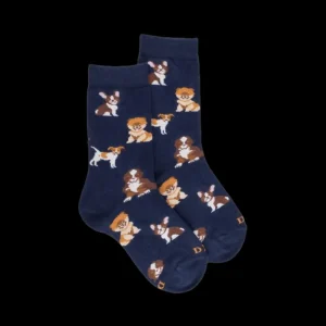 Enfant Doré Doré Chaussettes^Chaussettes motifs petits chiens - Bleu