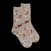 Enfant Doré Doré Chaussettes^Chaussettes pour enfants en coton à motifs de chats - Beige Sahara