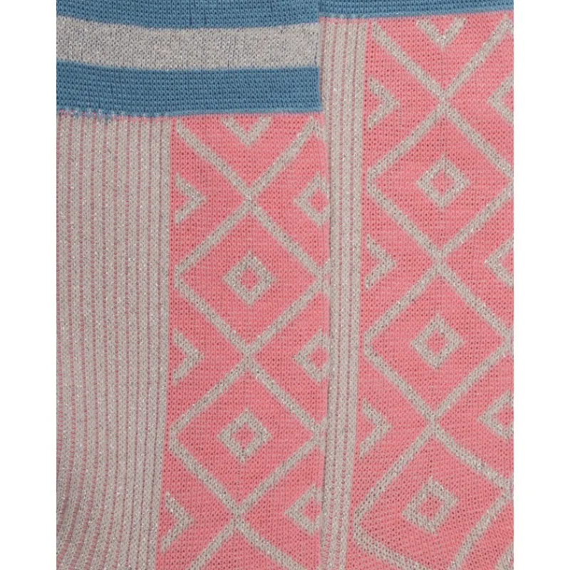 chaussettes_pour_femme_en_1-1.webp Femme Doré Doré Chaussettes^Chaussettes pour femme en fil d'Ecosse mi-rubané et mi-rhombique avec effet brillant - Rosa Géranium