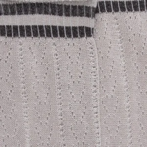 Femme Doré Doré Chaussettes^Chaussettes pour femmes ajourées en fil d'Ecosse - Gris Albatros & Gris étain