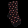 Femme Doré Doré Chaussettes^Chaussettes pour femmes en angora et coton avec motifs de fleurs à sept pétales -