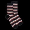 Femme Doré Doré Chaussettes^Chaussettes pour femmes en coton égyptien à rayures égales -