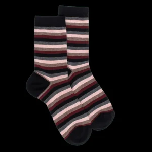 Femme Doré Doré Chaussettes^Chaussettes pour femmes en coton égyptien à rayures égales -