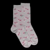 Femme Doré Doré Chaussettes^Chaussettes pour femmes en fil d'Ecosse à motifs de nénuphars - Gris Métal