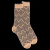 Homme Doré Doré Chaussettes^Chaussettes pour hommes en laine vierge, viscose et cachemire avec motifs à losanges - Beige Désert