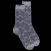 Homme Doré Doré Chaussettes^Chaussettes pour hommes en laine vierge, viscose et cachemire avec motifs à losanges - Gris oxford