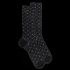 Homme Doré Doré Chaussettes^Chaussettes pour hommes en fil d'Ecosse à motifs géométriques sans tricot élastique -