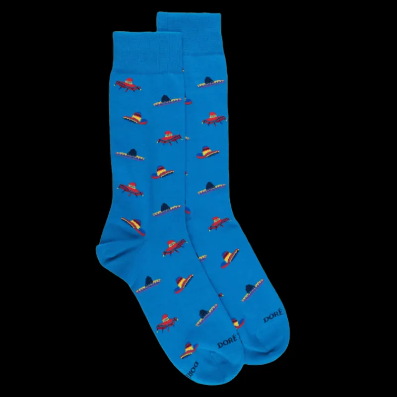 chaussettes_pour_hommes_e_0-33.webp Homme Doré Doré Chaussettes^Chaussettes pour hommes en coton à motifs sombrero -