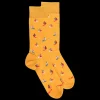 Homme Doré Doré Chaussettes^Chaussettes pour hommes en fil d'Ecosse à motifs de bateaux à voile - Jaune Pissenlit