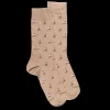 Homme Doré Doré Chaussettes^Chaussettes pour hommes en fil d'Ecosse à motifs d'escrime - Beige Sable