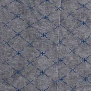 Homme Doré Doré Chaussettes^Chaussettes pour hommes en fil d'Ecosse à motifs géométriques sans tricot élastique - Gris Bourrasque