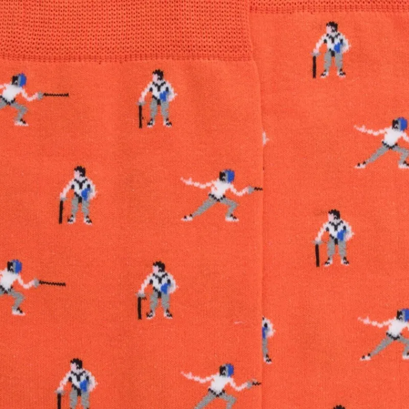 chaussettes_pour_hommes_e_1-11.webp Homme Doré Doré Chaussettes^Chaussettes pour hommes en fil d'Ecosse à motifs d'escrime -