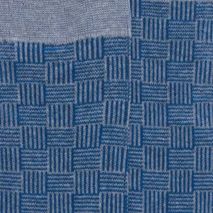Homme Doré Doré Chaussettes^Chaussettes pour hommes en fil d'Ecosse tissé à motifs carrés - Bleu Glacier