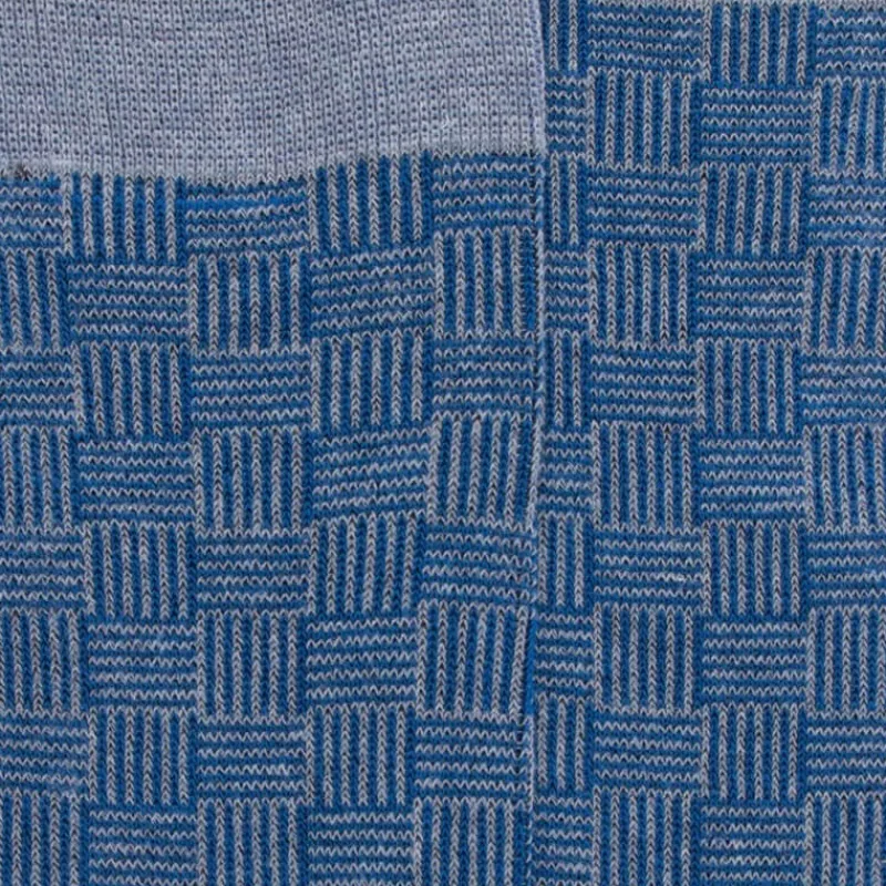 chaussettes_pour_hommes_e_1-12.webp Homme Doré Doré Chaussettes^Chaussettes pour hommes en fil d'Ecosse tissé à motifs carrés - Bleu Glacier