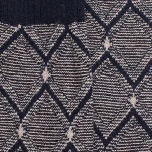 Homme Doré Doré Chaussettes^Chaussettes pour hommes en laine vierge, viscose et cachemire avec motifs à losanges - Bleu marine
