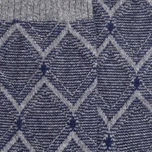 Homme Doré Doré Chaussettes^Chaussettes pour hommes en laine vierge, viscose et cachemire avec motifs à losanges - Gris oxford