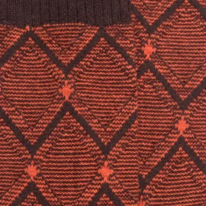 Homme Doré Doré Chaussettes^Chaussettes pour hommes en laine vierge, viscose et cachemire avec motifs à losanges - Marron Chocolat