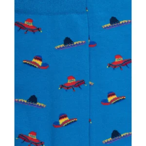 Homme Doré Doré Chaussettes^Chaussettes pour hommes en coton à motifs sombrero -