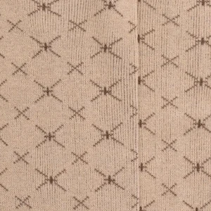 Homme Doré Doré Chaussettes^Chaussettes pour hommes en fil d'Ecosse à motifs géométriques sans tricot élastique - Beige Grège