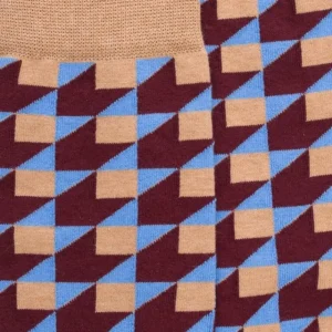 Homme Doré Doré Chaussettes^Chaussettes pour hommes en coton égyptien avec motifs géométriques - Beige Désert