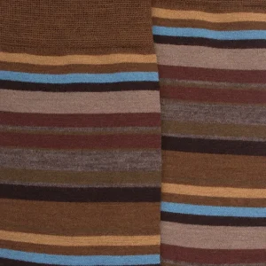 Homme Doré Doré Chaussettes^Chaussettes rayures fines multicolores en laine mérinos - Bois & camel