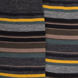 Homme Doré Doré Chaussettes^Chaussettes rayures fines multicolores en laine mérinos - Gris étain & gris anthracite