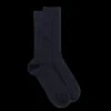 Femme Doré Doré Chaussettes^Chaussettes sans bord élastique en coton égyptien - Spécial jambes sensibles - Bleu marine foncé