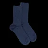 Femme Doré Doré Chaussettes^Chaussettes sans bord élastique en coton égyptien - Spécial jambes sensibles - Bleu jean