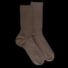 Homme Doré Doré Chaussettes^Chaussettes sans bord élastique en coton égyptien - Spécial jambes sensibles - Brun loutre
