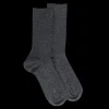 Homme Doré Doré Chaussettes^Chaussettes sans bord élastique en coton égyptien - Spécial jambes sensibles - Gris chiné