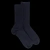Homme Doré Doré Chaussettes^Chaussettes sans bord élastique en coton égyptien - Spécial jambes sensibles - Marine foncé
