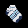 Enfant Doré Doré Socquettes^Chaussons courtes pour enfants en fil d'Ecosse à rayures colorées -