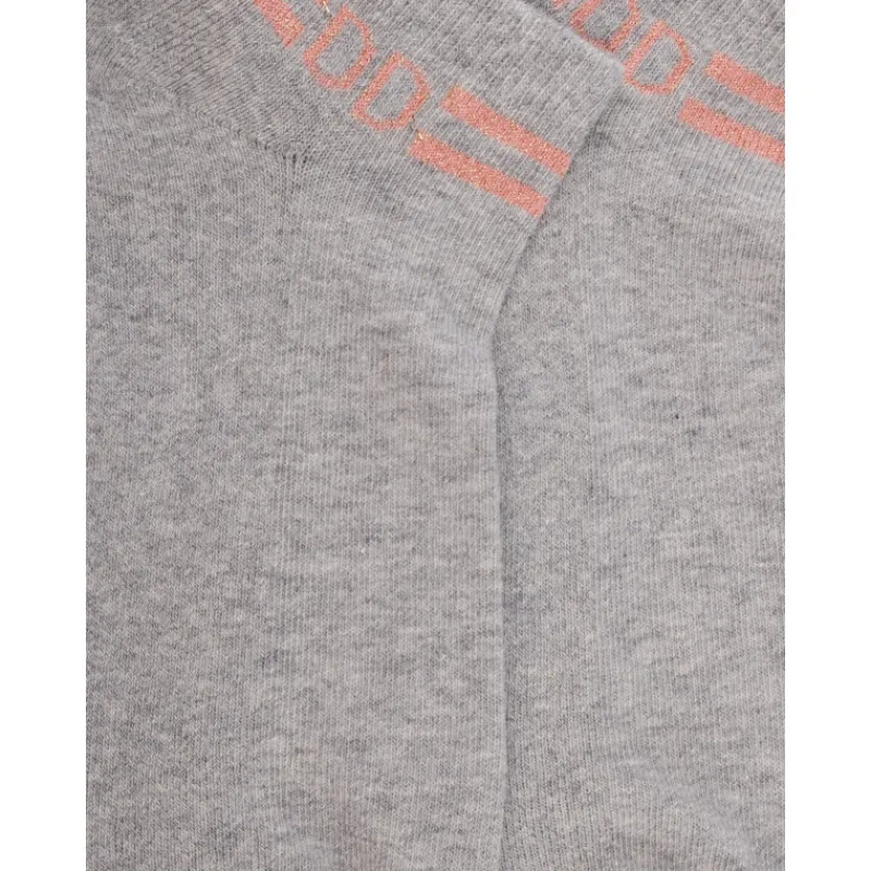 chaussons_en_coton_ponge__1.webp Femme Doré Doré Socquettes^Chaussons en coton éponge uni pour femmes, avec rayures et logo brillant - Gris vapeur