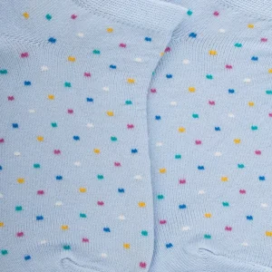 Enfant Doré Doré Socquettes^Chaussons pour enfants en fil d'Ecosse à motifs de petits points colorés - Bleu Vague