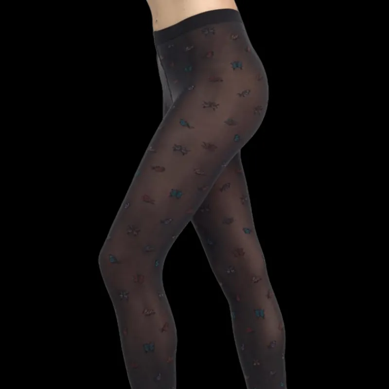 collant_femme__deniers__m_1.webp Femme Doré Doré Collants^Collant femme 60 deniers à motif papillons - Gris minerai