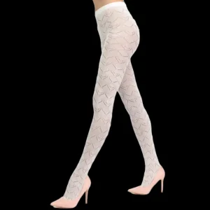 Femme Doré Doré Collants^Collant femme ajourés en coton et cachemire - Écru