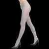 Femme Doré Doré Collants^Collant femme ajourés en coton et cachemire - Blan colombe