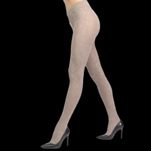 Femme Doré Doré Collants^Collant femme ajourés en coton et cachemire - Beige Sahara