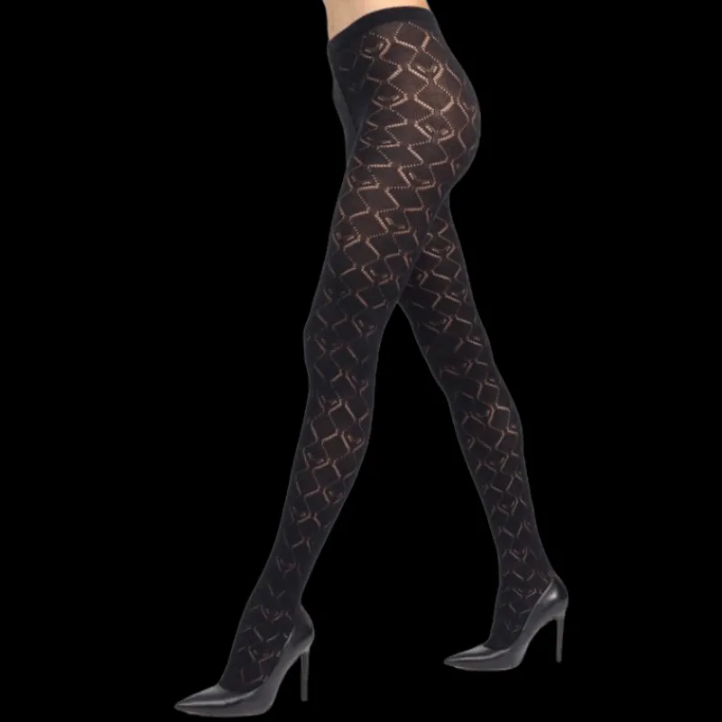 collant_femme_ajours_en_c_0.webp Femme Doré Doré Collants^Collant femme ajourés en coton et cachemire -