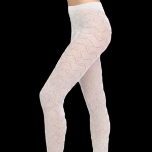 Femme Doré Doré Collants^Collant femme ajourés en coton et cachemire - Écru