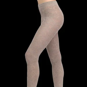 Femme Doré Doré Collants^Collant femme ajourés en coton et cachemire - Beige Sahara