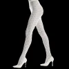 Femme Doré Doré Collants^Collant femme en coton égyptien et cachemire uni ajouré - Écru