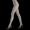 Femme Doré Doré Collants^Collant femme en coton égyptien et cachemire uni ajouré - Beige Sahara