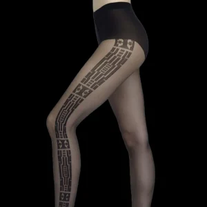 Femme Doré Doré Collants^Collant motif tribal - 20 deniers -