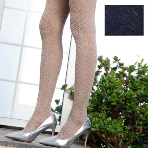 Femme Doré Doré Collants^Collants ajourés pour femme en coton égyptien - Bleu jean foncé