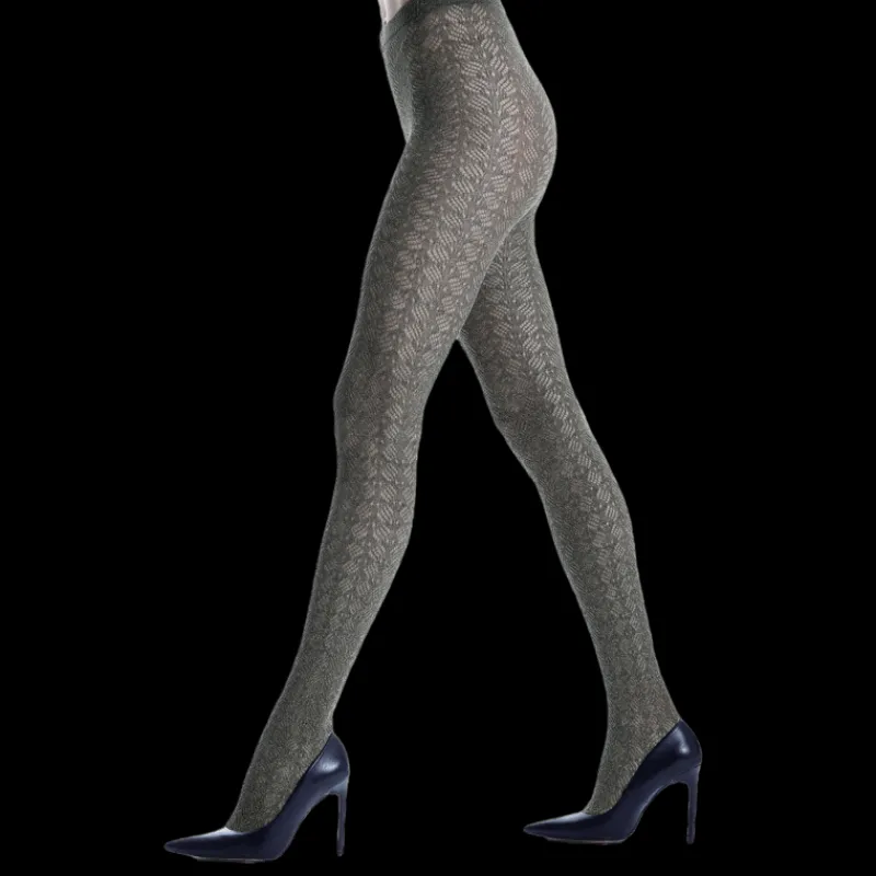 collants_en_coton_ajours__0.webp Femme Doré Doré Collants^Collants en coton ajourés à effet brillant pour femmes - Vert thé
