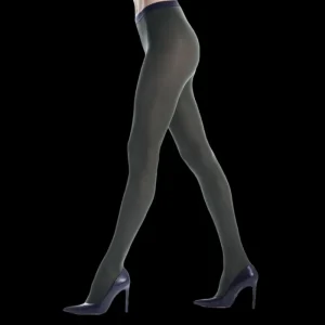 Femme Doré Doré Collants^Collants en coton maille unie - Vert mélèze
