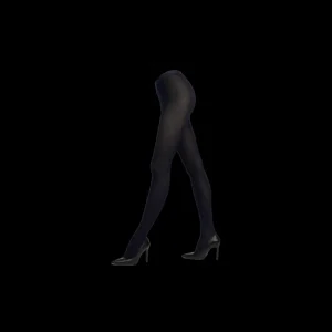 Femme Doré Doré Collants^Collants en coton maille unie - Bleu marine